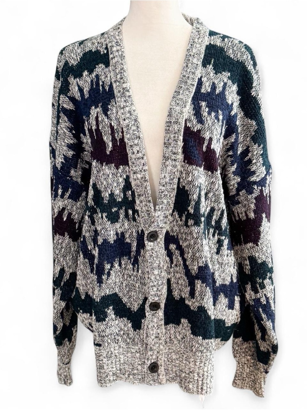 Vintage 80s Michael Gerald Cardigan Sweater | Men’s Medium | Coogi-Style